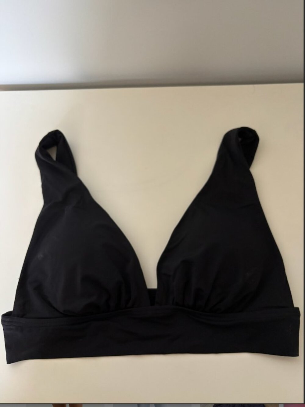 La Vie en Rose Aqua Black Bikini Top Size Large